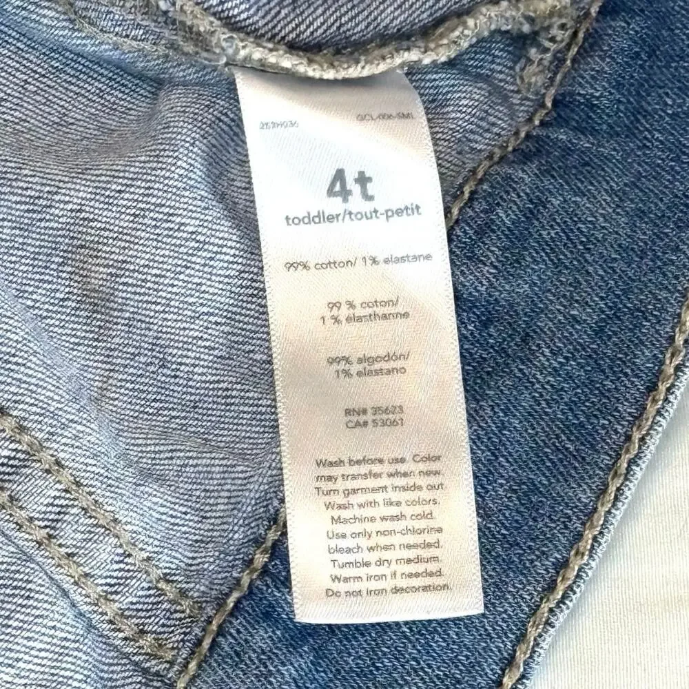 Carter's Classic Jean Jacket Girls/Boys 4T | Medium Blue Wash Jean Trucker